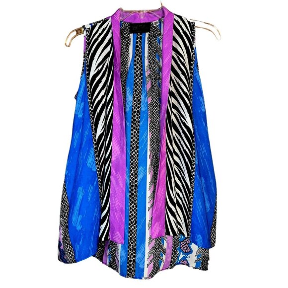 Bob Mackie Wearable Art Zebra Print Kimono XXS Semi-Sheer Boho Glam Statement - Picture 1 of 5